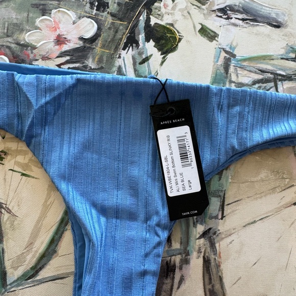 TAVIK ππ€minimal coverage Ali mini swim bottom slinky rib sea blue π - Picture 9 of 9